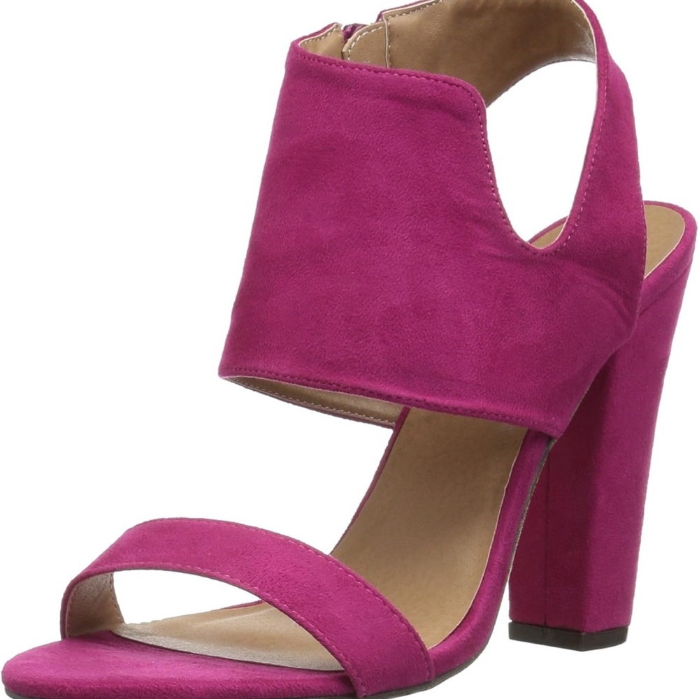 Michael Antonio Fuchsia Block Heel Sandals